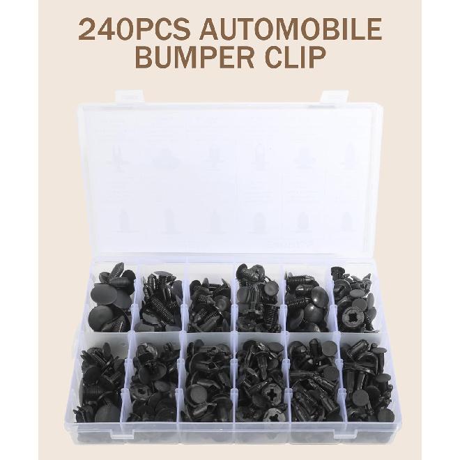 240 Pcs Automotive Clips,Car Retainer Clips,Car Accessories Bumper Clips Car Clips Plastic Rivets Fasteners Push Retainer Kit,Auto Push Pin Rivets