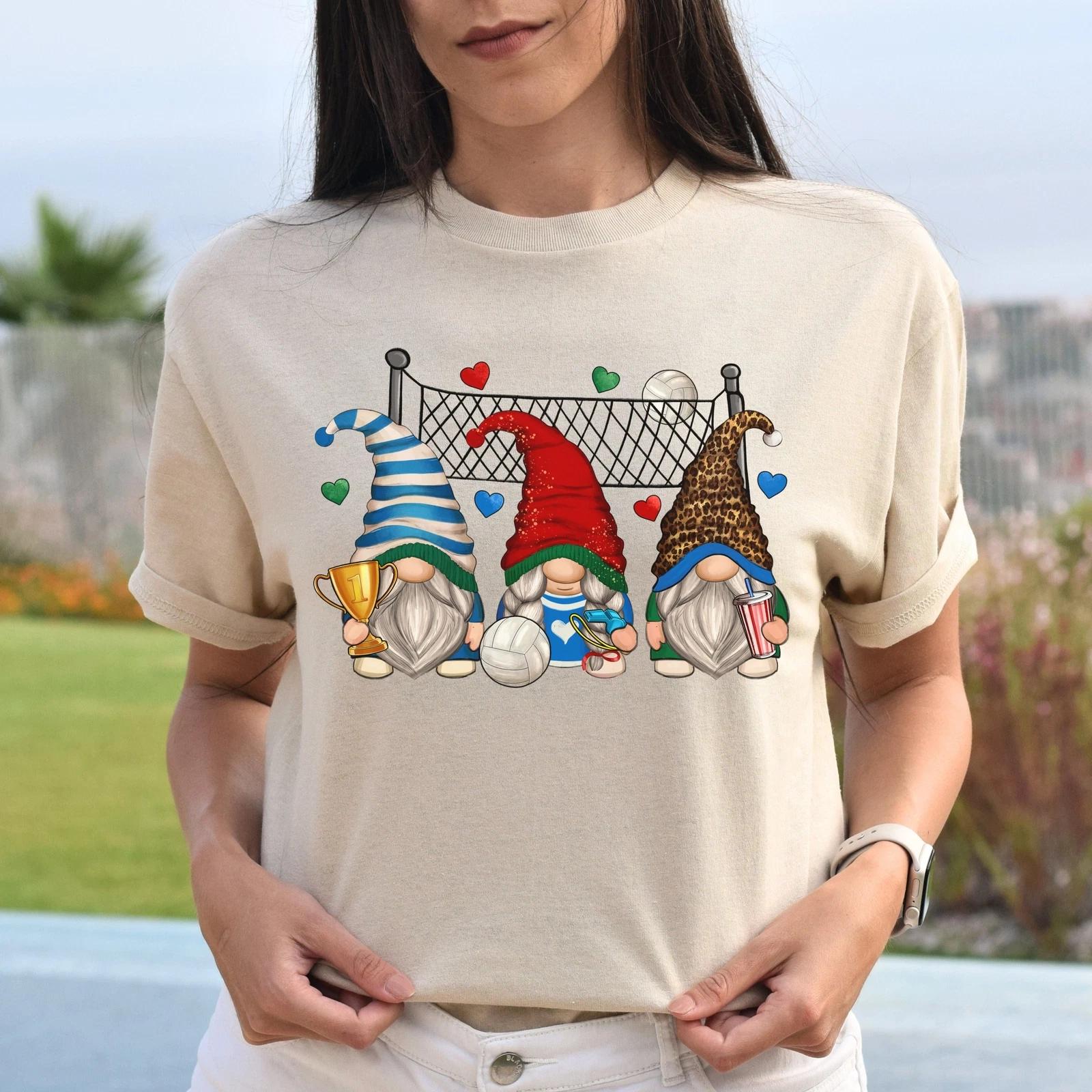 Volleyball Gnomes Unisex shirt volleyball player Christmas gift White Sand S