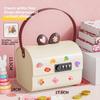 Carefully selected lockable storage box, plastic children's cartoon money box, desktop storage box, large-capacity multifunctional password box