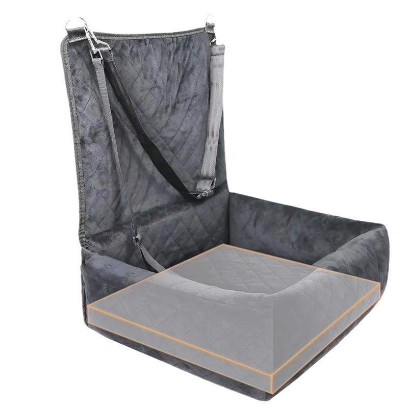 

Pet Seat For Vehicle For Pet Car Seat With 2 Side Pockets Automotive Cushion For Vehicle RV SUV Truck Front And Backseat Travel сірий колір