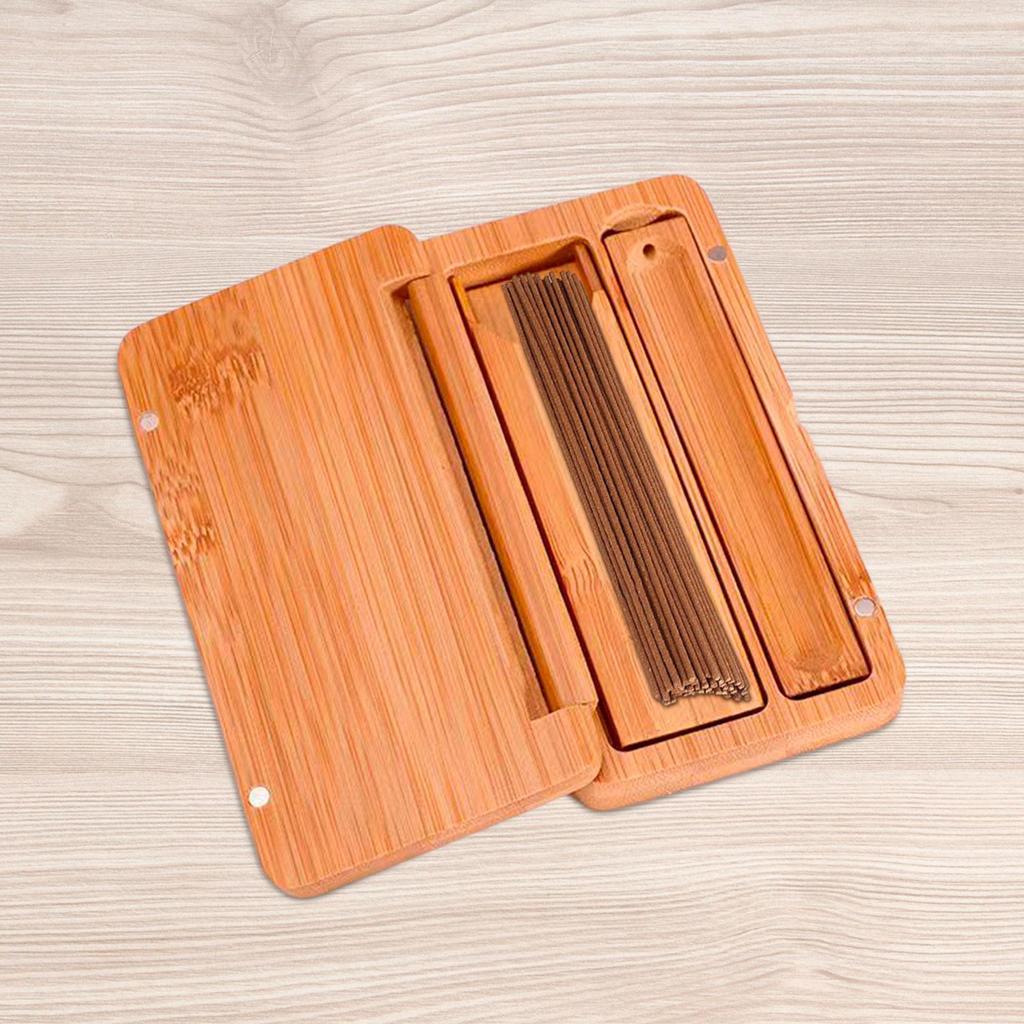 Wooden Incense Sticks Holder Incense Stick Burner Crafts Incense Storage Case for Furnishings Living Room Temple Table Yoga