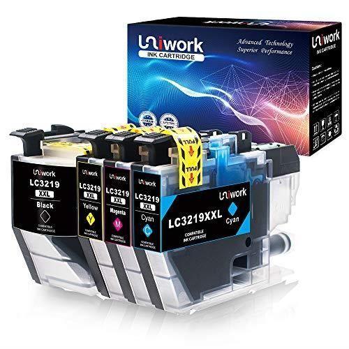 Cartouches d'encre - UNIWORK - LC3219XL - Pack de 4 - Compatible Brother - Rendement élevé 3000 pages