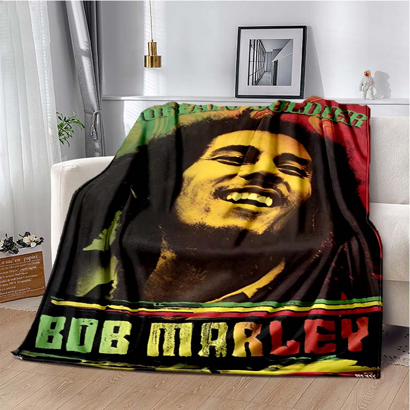 Bob Marley Music Throws Blanket for Kid Couch Sofa Travel Home Picnic Hiking Bed Beding Super Soft Flannel Blanket Birthday Gift