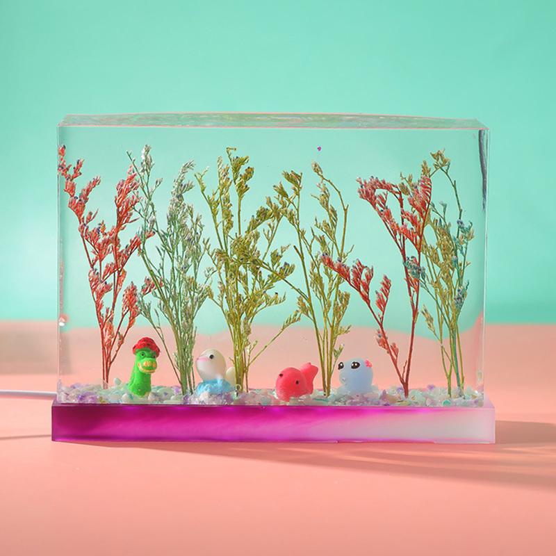 3PCS Base Dropper Mold Dried Flower Ornament Specimen Rectangular Base Box Silicone Mold