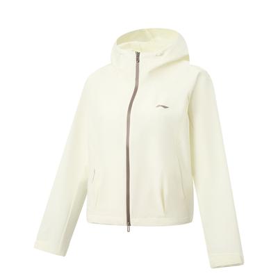 Li Ning Fitness Series Hooded Letter Logo Stitching Windbreaker Women Outerwear AFDW738-1