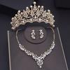 Rhinestone Pearls Bridal Jewelry Sets for Women Tiaras Earrings Necklace Sets Wedding Crown Bride Jewelry Set Accessories