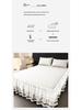 Brushed Double-Layer Solid Color Elastic Lace Ruffle Bed Skirt Full-Size Mattress Cover