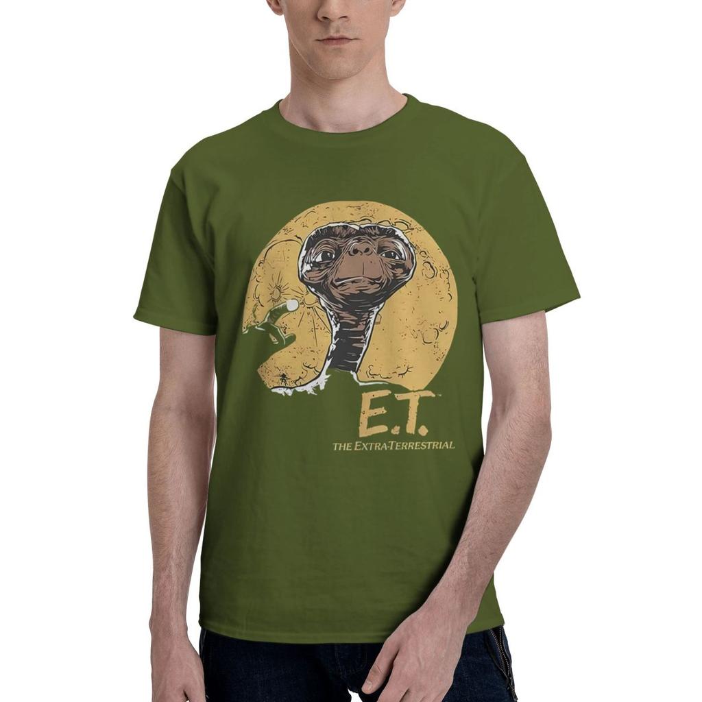 ET The ExtraTerrestrial Moon Frame 100 Cotton Casual Breathable Confortable Tops Funny Mens TShirts Mens Shirt