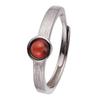 Natural Gemstone Jasper Nanhong Garnet Opal Turquoise Ring Women'S S925 Sterling Silver Inlaid Treasure Minimalist Index Finger Ring