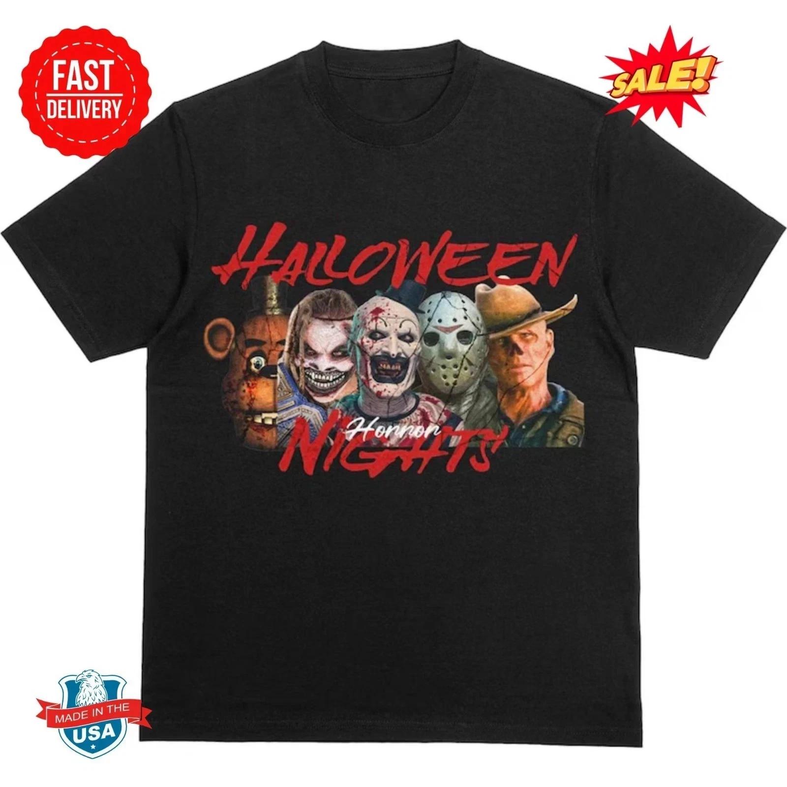 Halloween Horror Nights 2025 T-Shirt – Haunted House Icons – T-Shirt L