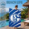 Toalha de Praia Estrela Brilhante do FC Schalke, Secagem Rápida, Fácil de Cuidar, Adequada tanto para Fitness quanto para Férias na Praia, Essencial Esportivo