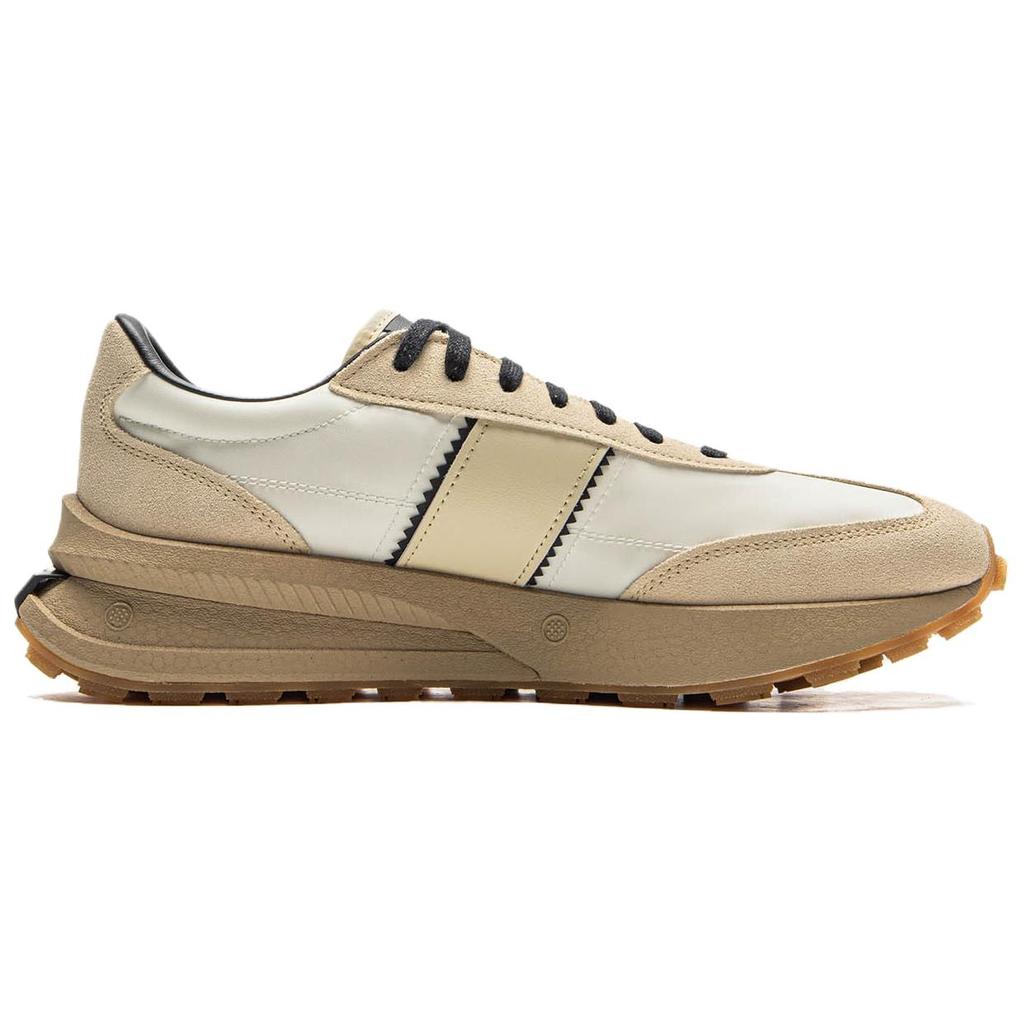Li Ning Lightweight Comfortable Non-Slip Increased Height Low-Top Casual Shoes Unisex Sneaker Off-White AZGV073-5