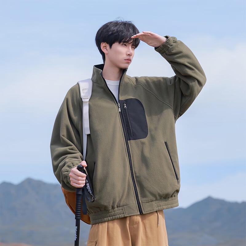 VUUG Men's Retro High Street Solid Color Jacket