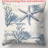 Ocean-themed 2d flat printing pillows Non-real embroidery Polyester pillowcase, sofa decorative cushion cov Headboard Pillow