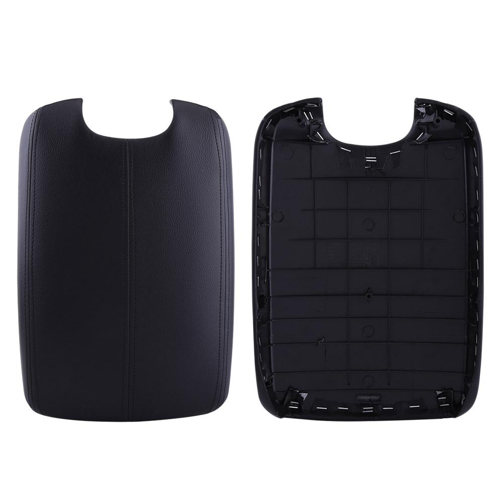 Artificial Leather Armrest Center Console Lid Cover For     2008-2012 Black