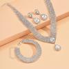 Bridal jewelry full diamond wedding suit necklace earrings bracelet ring
