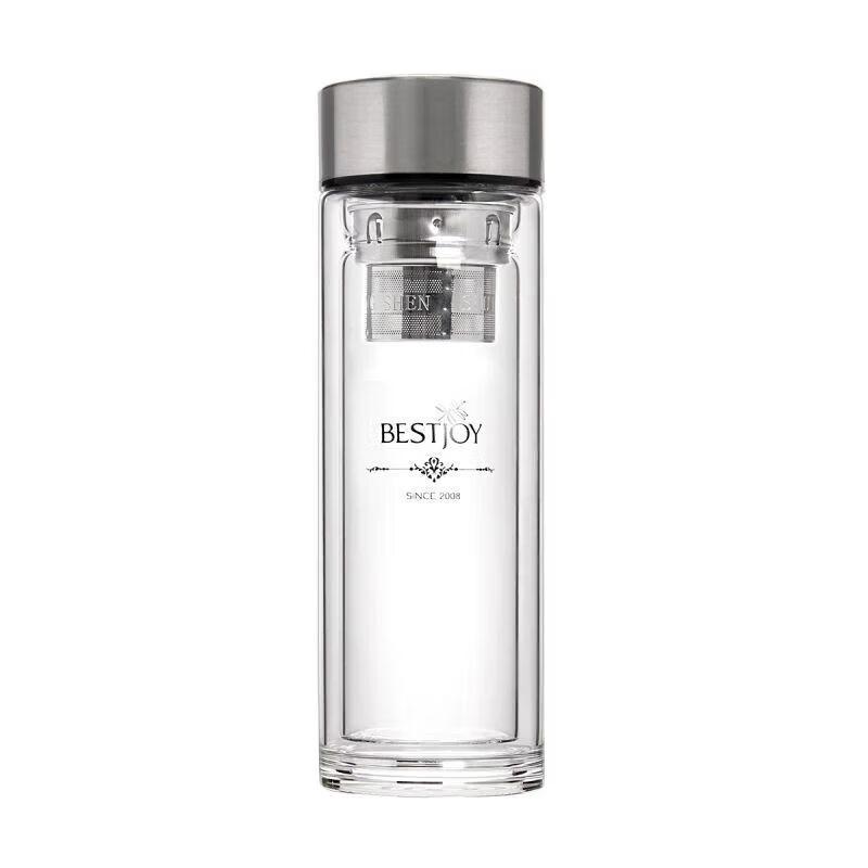 FUGURNG BESTJOY Double-Layer Insulated Glass Tea Infuser Bottle