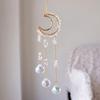 Crystals Suncatcher, Hanging Moon Sun Catcher with Glass Prisms for Windows, Healing Crystal Decor for Home, Gift for Christmas Birthday Valentine