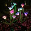 4-Head Solar Trumpet Flower LED Garden Stake Light