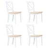 VidaXL 4x Solid Hevea Wood Dining Chairs Dining Room Chairs Meal Chairs Kitchen Chairs Home Interior 247359