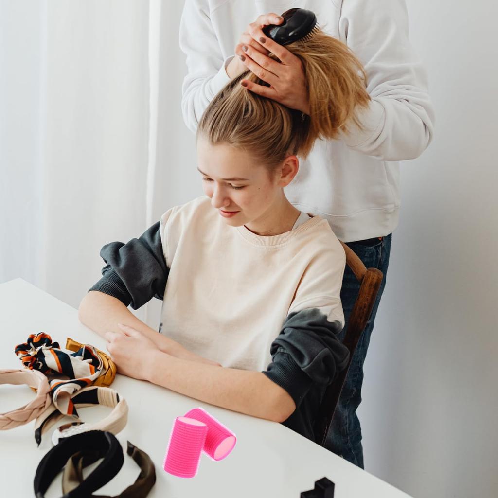 FRCOLOR 12pcs Hair Curler Rollers for Women Heatless Curls Overnight Self Grip Sponge Hair Rollers Flexible Curlers for Effortless DIY Styling Tool