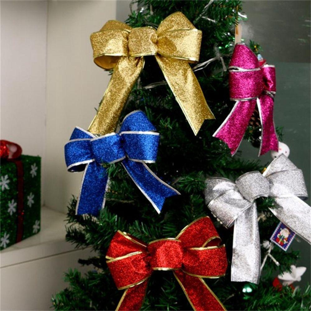 Pendant Bowknot Christmas Bows Christmas Tree Ornaments Ribbon Bows Home Decor Xmas Party Supplies