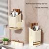 Wall-Mounted Anti-Mildew Chopstick and Utensil Holder With Draining Shelf.