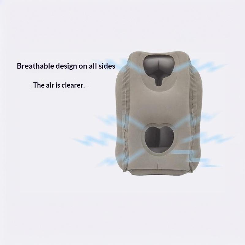 Portable Inflatable Travel Neck Pillow , Hand-Washable Cover For Airplane Car Bus Train Office Nap Camping