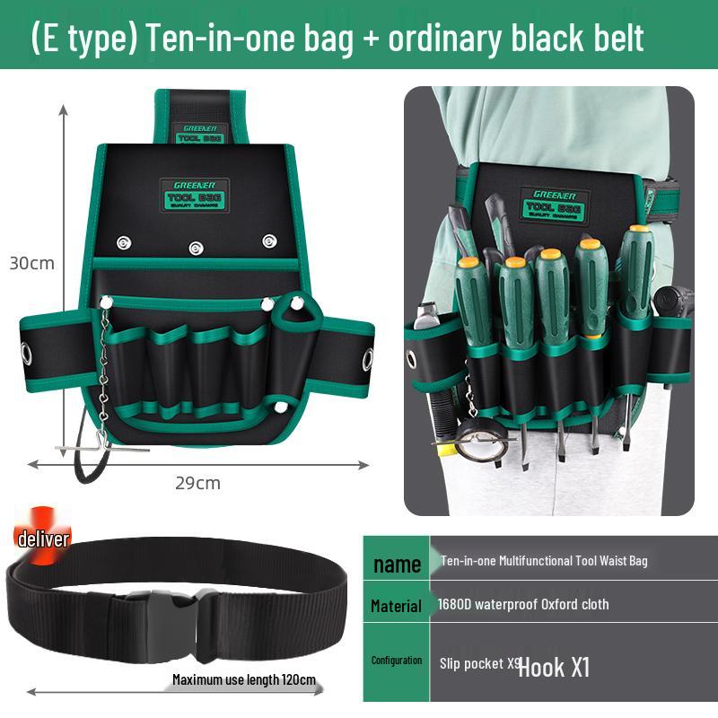 Sturdy Multifunctional Tool Belt Pouch for Electricians & Carpenters