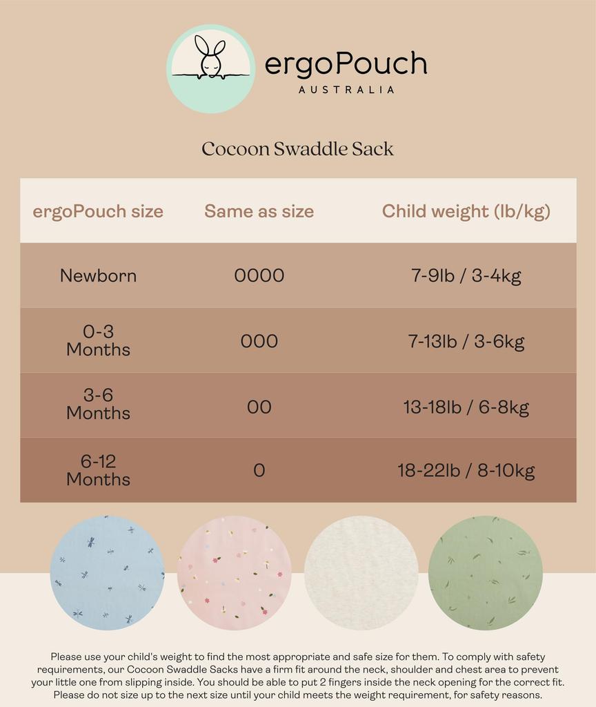 ergoPouch Cocoon Swaddle Bag [Authentic] Swaddle, 0.2TOG, 3-6M, Daisy