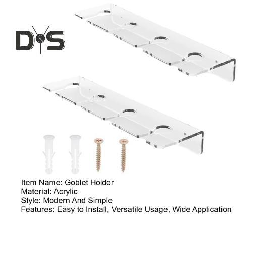 2 szt. ścienny uchwyt na kieliszki do wina akrylowy stojak na kieliszki w kształcie litery L kryształowy przezroczysty akryl łatwy montaż domowa kuchnia restauracja bar organizer