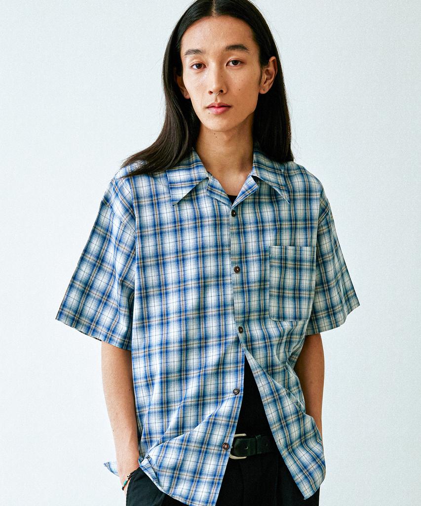 KND Ocean Check Open Collar Shirt