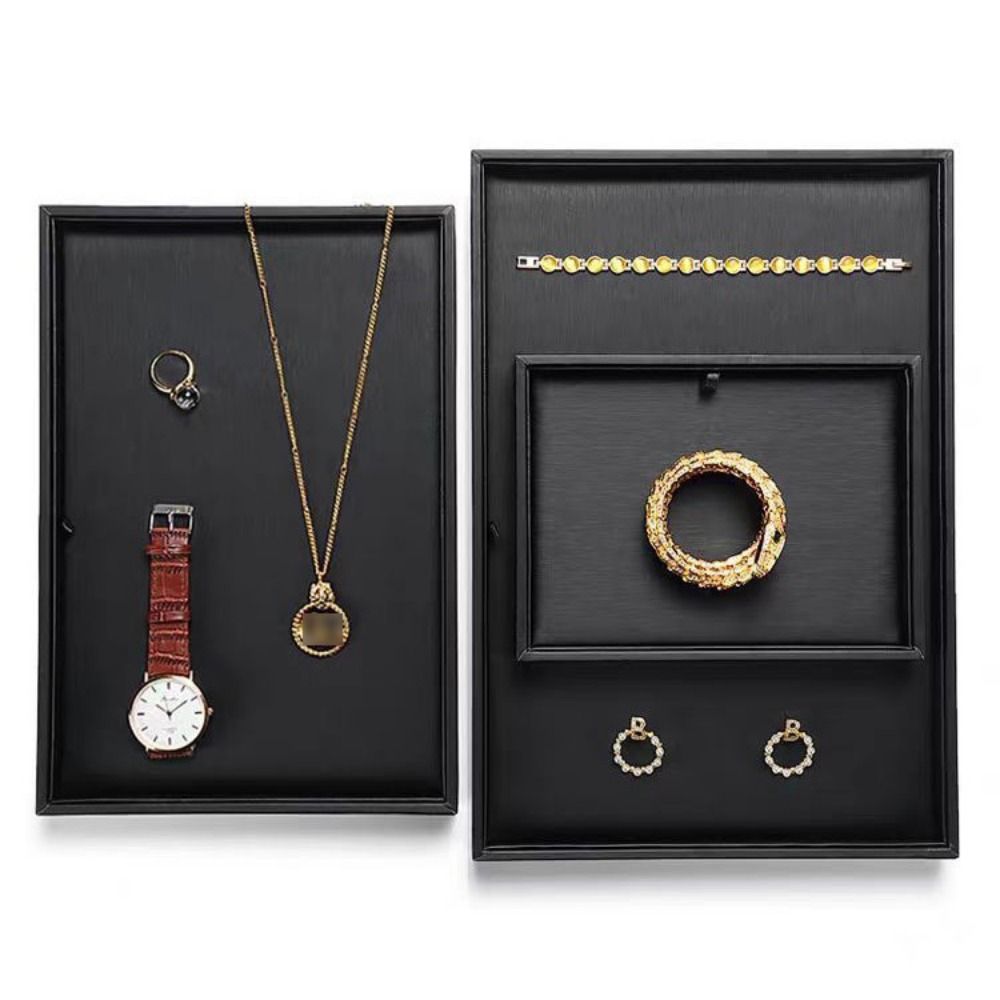 Multi Compartments PU Leather Jewelry Pallet Stackable Jewelry Drawer Inserts  Necklaces
