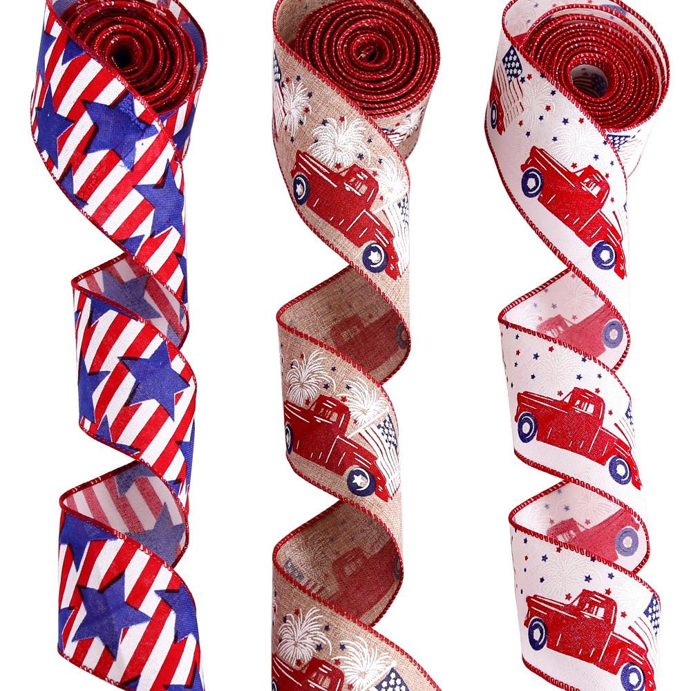 Meter Festive 10 American Independence Day Ribbon Decorative Gift Wrap Set Stars With