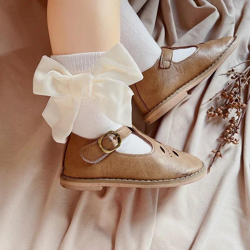 New Winter Autumn Baby Girls Socks With Big Bows Kids Ankle  Cotton Socks Toddlers Cute Short Christmas Socks For