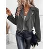 European and American Winter Slim fit Short Lapel Zip-up Jacket Short coat Women Short Jacket for Women