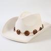 Popular European and American retro suede western denim hat men's and women's fashion classic western denim