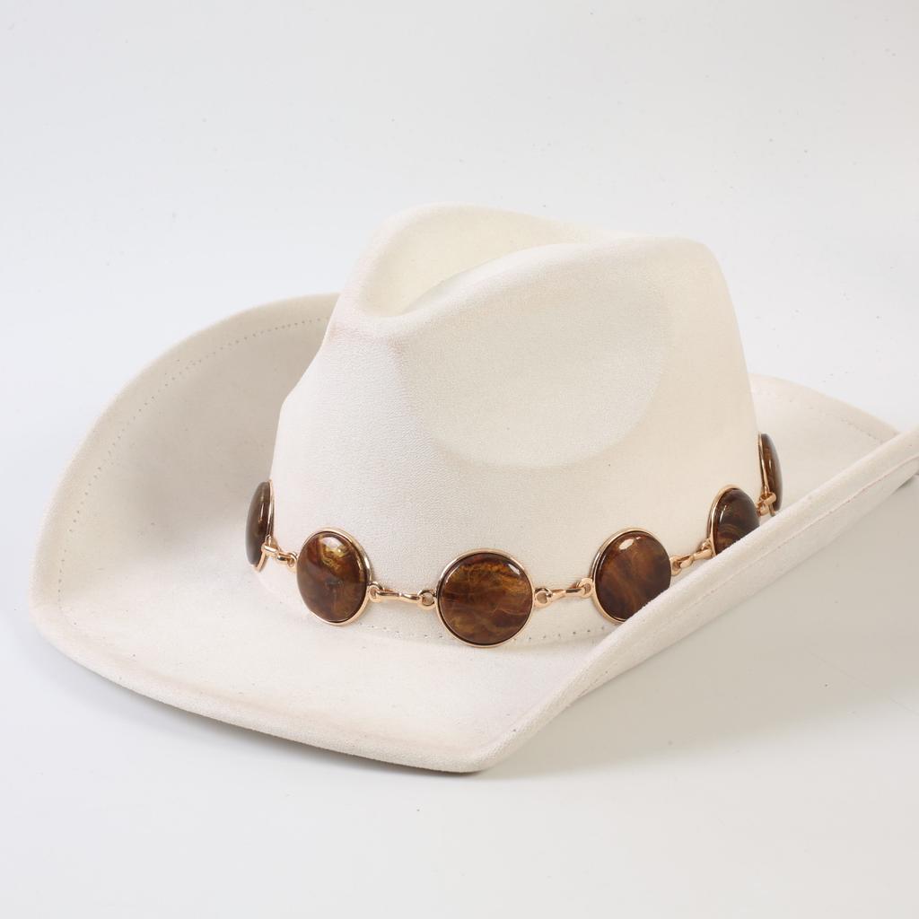 Popular European and American retro suede western denim hat men's and women's fashion classic western denim