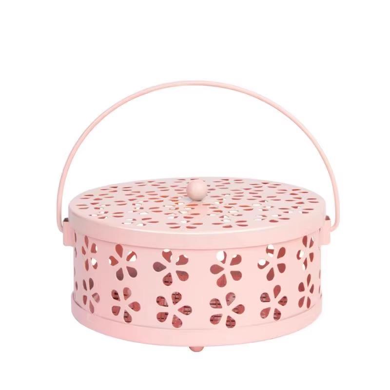 Stainless Steel Mosquito Coil Holder with Lid and Ash Catcher - Fireproof Mosquito Repellent Box