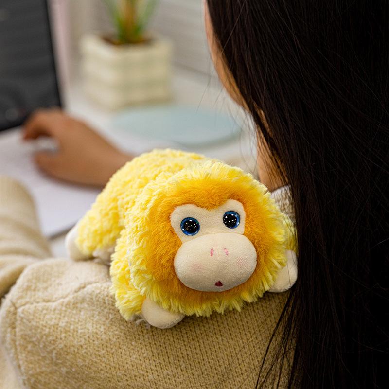 Boneca de Pelúcia de Macaco Dourado Fofo Kawaii Pelúcia Animal Macaco Chaveiro Recheado Animal Macio Criativo Presentes de Aniversário Pingente Fofo