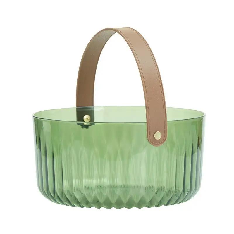 PET Ice Bucket High-value Household Portable Transparent Basket Beer Barrel Champagne Wine Fruit Storage Basket Home Accessories