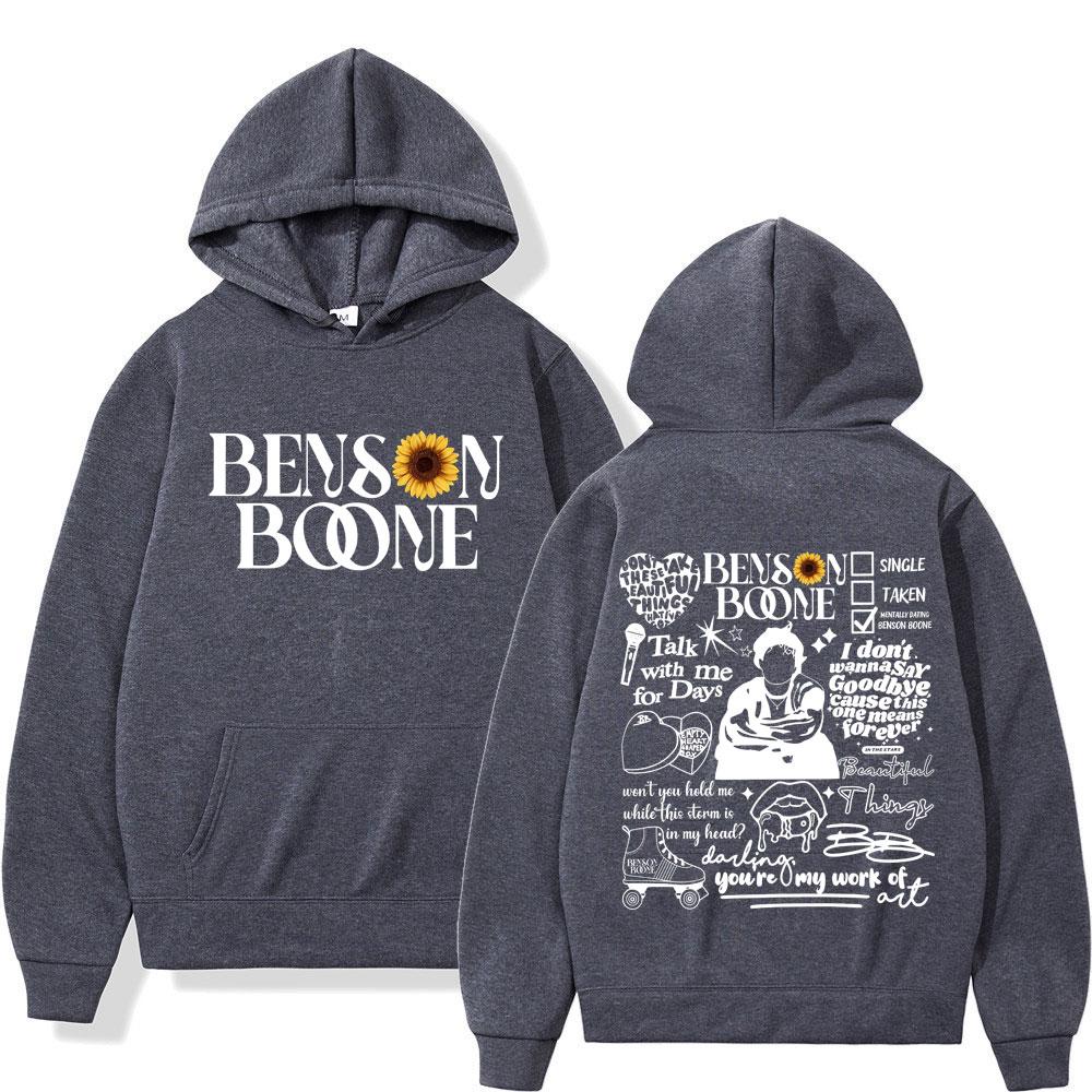 Benson Boone American Heart Tour Autumn Edition Warm Men's and Women's Fashion Hoodie Oversized Retro Hoodie