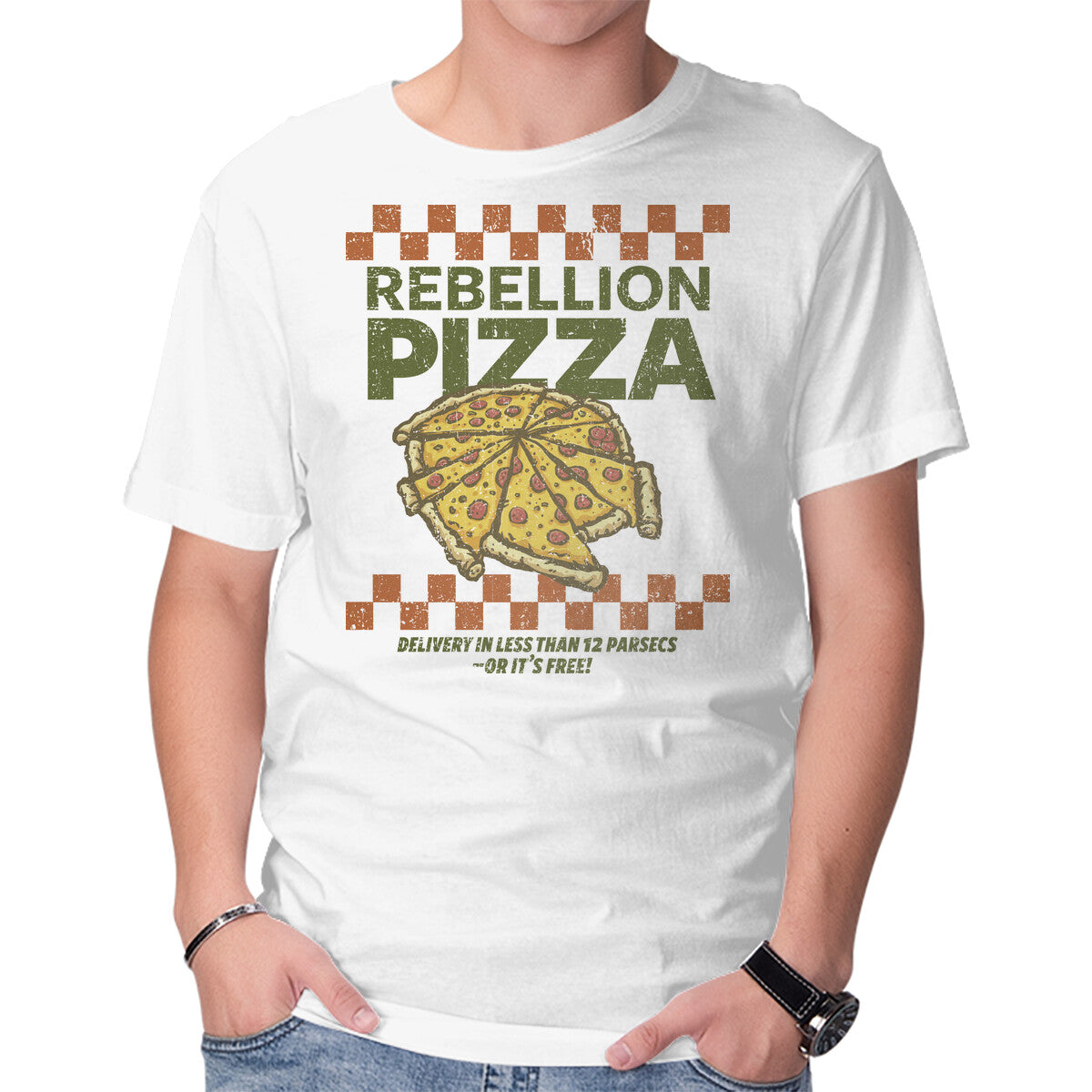Unisex Crew Neck T-Shirt Rebellion Pizza Graphic Short Sleeve Casual Tee XL
