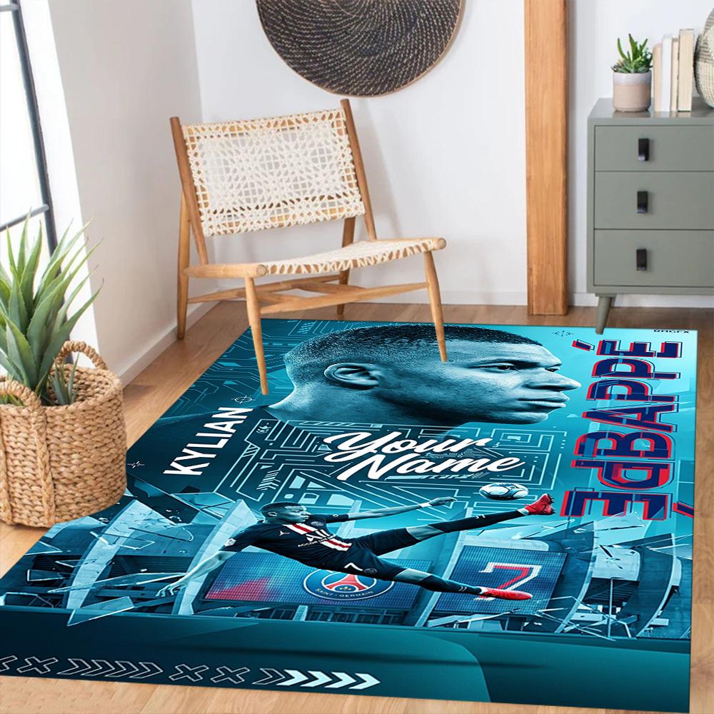 Mbappe Personalized Text Carpet Perfect For Hallway Dining Room Game Room Foyer Antislip Carpet Anime Office Decor Wedding Party Gift