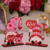 Romantic Valentine's Day Wooden Decor Heart Shaped Rudolph Figurine For Home Decoration