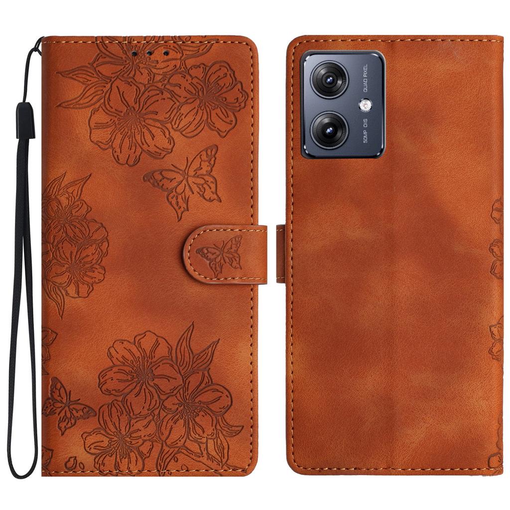 For Motorola Moto G54 5G Cell Phone Case PU Leather Imprinted Pattern Wallet Phone Cover