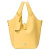 Polo Play Pony Pattern Detachable Key Pouch Leather Handbag Small Women Handbags Lemon-Yellow 3616853964986