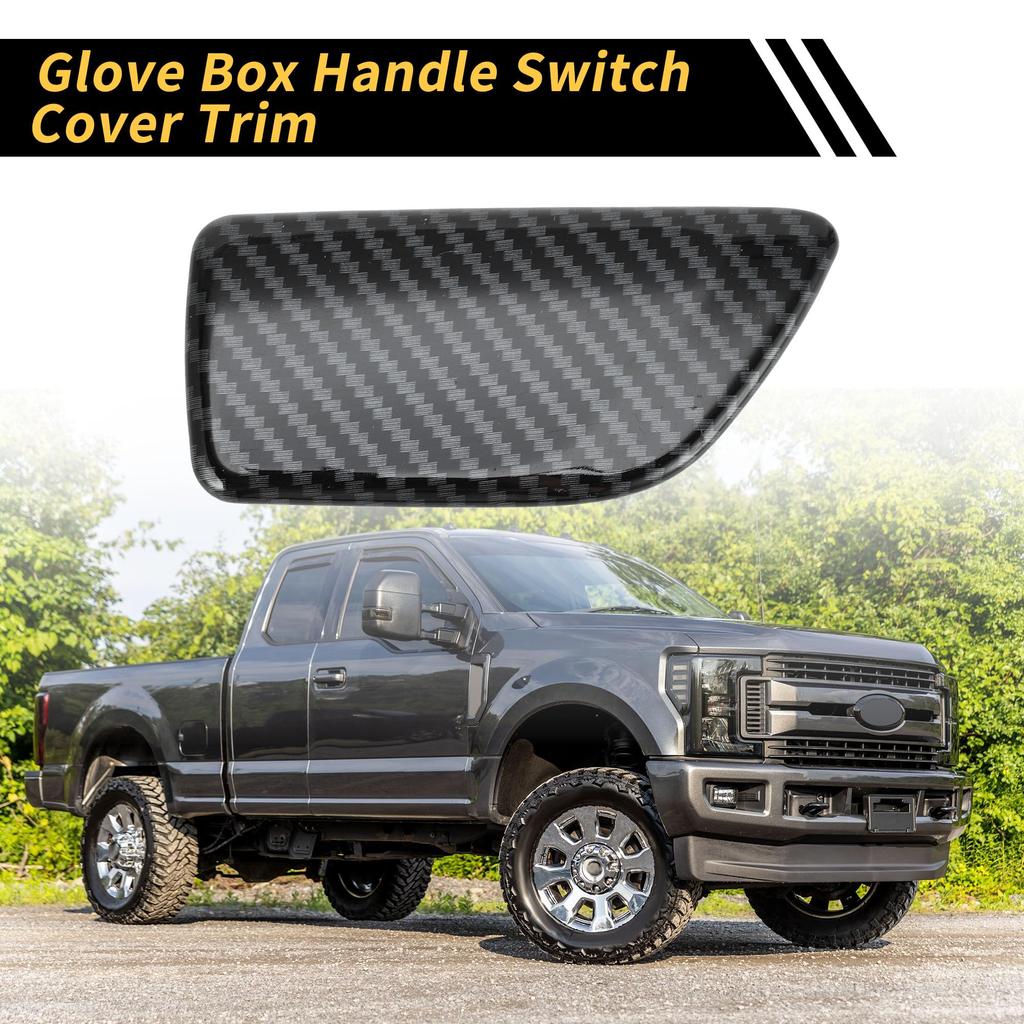 REPAIROCK 1 Pc Glove Box Handle Switch Cover Trim for Ford Maverick Passenger Storage Grab Handle Button Trim Carbon Fiber Pattern ABS Black 2022-2024