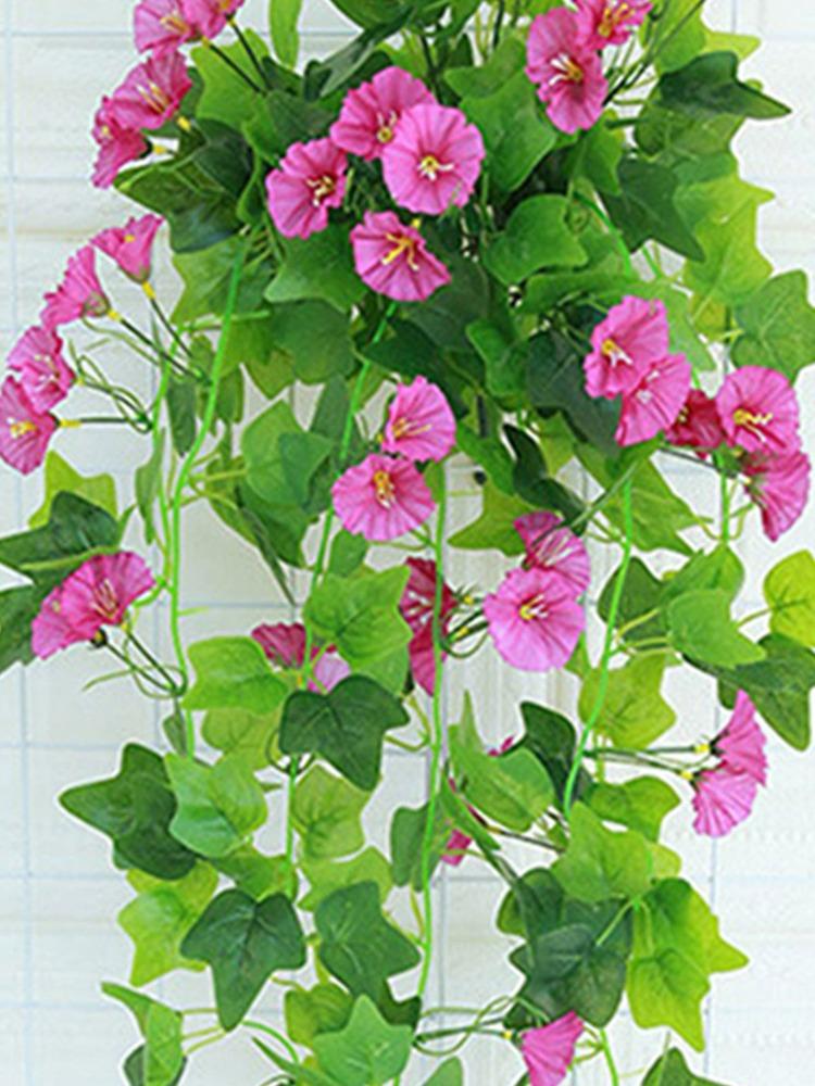 1 db művirág szimuláció rattan hamis növényi falra akasztható Morning Glory virág esküvői dekoráció