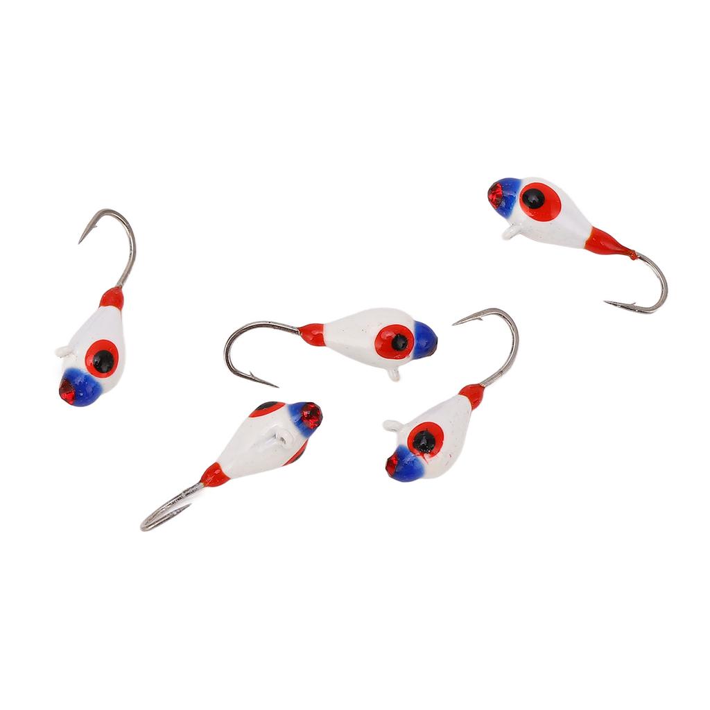 5 PCS Outdoor Ice Fishing Jigs Kit Ice Fishing Perch Hooks Winter Fishing Lures 4MM